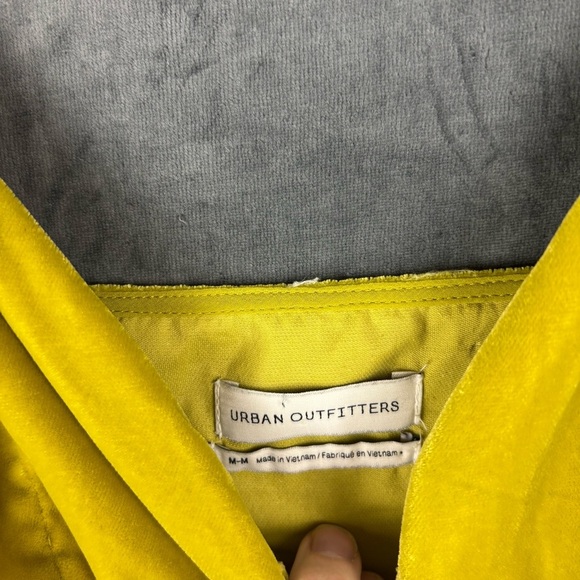 Urban Outfitters Green-Yellow Mini Dress with Pink Floral Embroidery - Picture 5 of 6